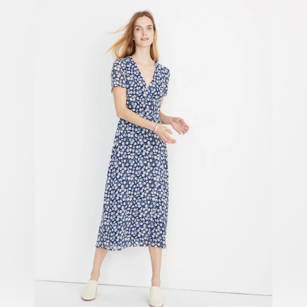 Madewell Wrap-Front Midi Dress in French Floral